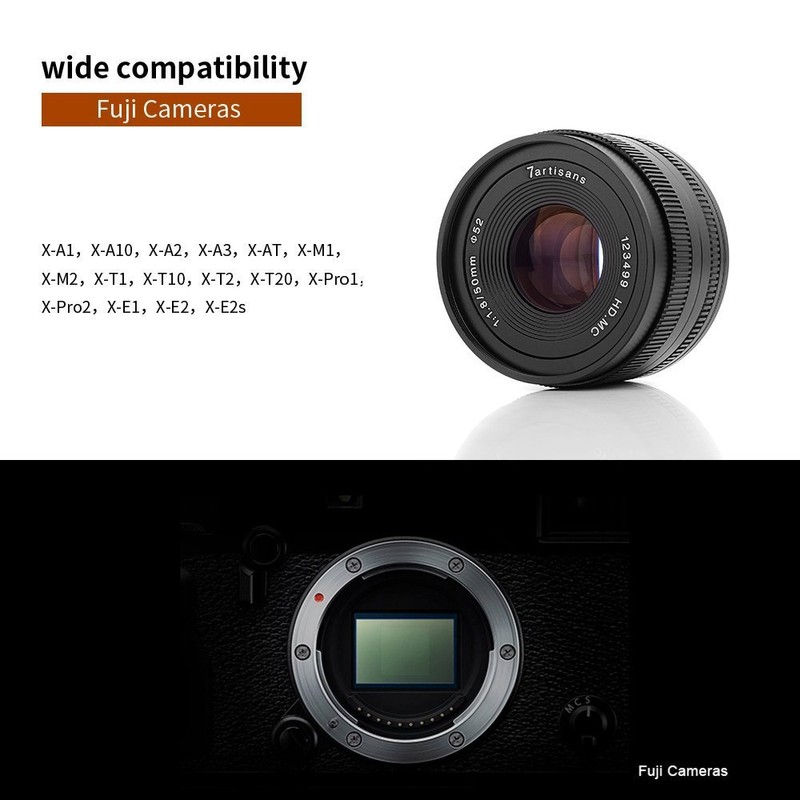 7artisans 50mm F1.8 APS-C Manual Focus Lens Wide Fit for