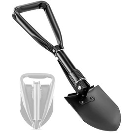 Apidgrowth Camping Shovel, 18.5'' Digging Shovel Portable Ergonomic High Carbon Steel Folding Shovel for All Occasions Outdoor Camping Hiking Garden(Black/Silver)