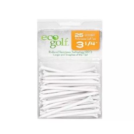 Eco Golf - RRT Performance Tees White 3 1/4"  ( 2 Packs of 25) Pro Stripe