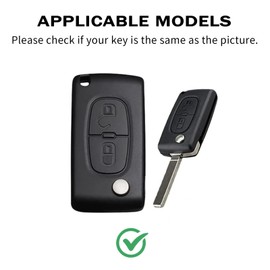 OFF WE GO Car Key Case TPU Key Cover for Peugeot 207 307 308 407 408 3008 5008 Citroen C2 C3 C4 C5 C6 C8 Car Key Box Women Men Key Case Black Gold, black gold