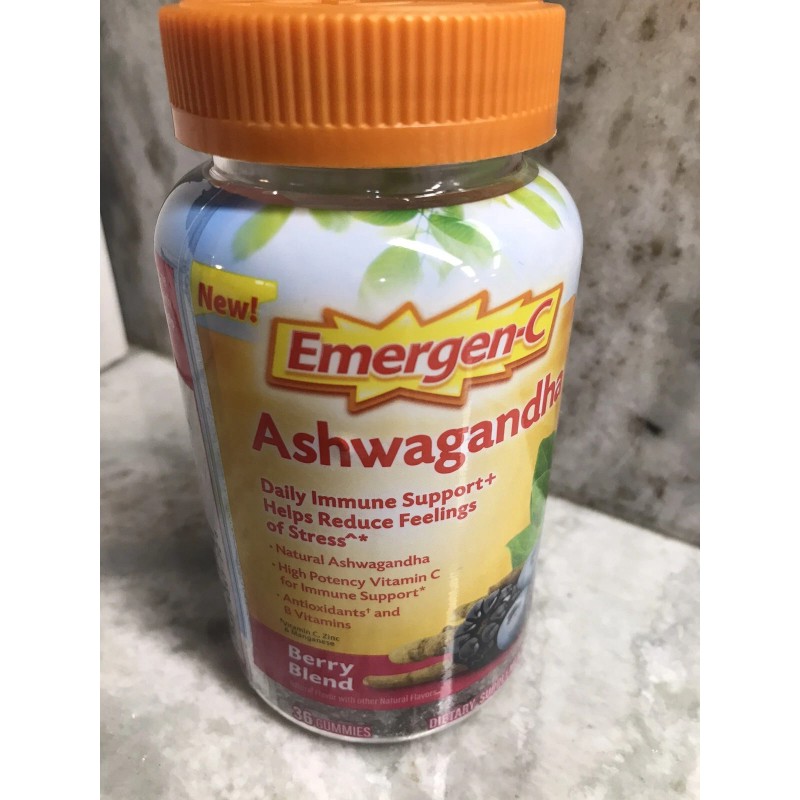 Emergency-C Ashwagandha Berry Blend 36 Gummies-Helps Reduce Feeling Of STRESS