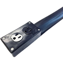 Electriduct Lay Flat Electrical Power Extension Cord Duplex Receptacle Cable Protector - 10 Feet - Black