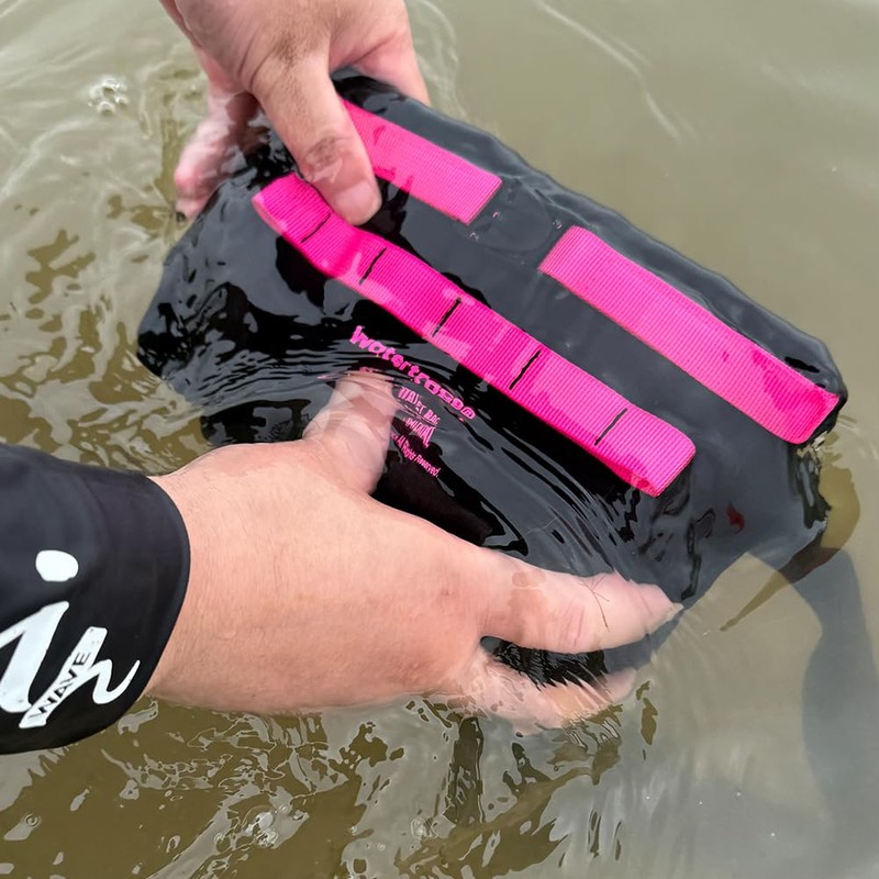 Watertrace Waterproof Waist Bag, 2L Capacity, Roll Top, Black/Pink/White/Purple, Outdoor,