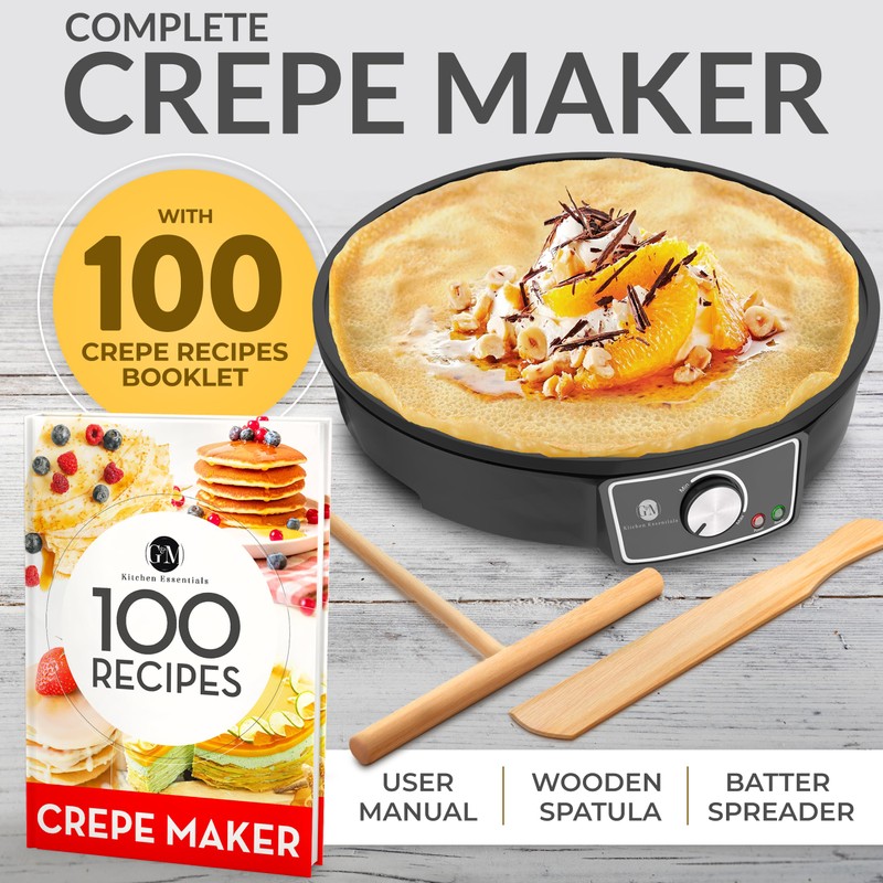 Crepe Maker Machine (Easy to Use), Pancake Griddle – Nonstick