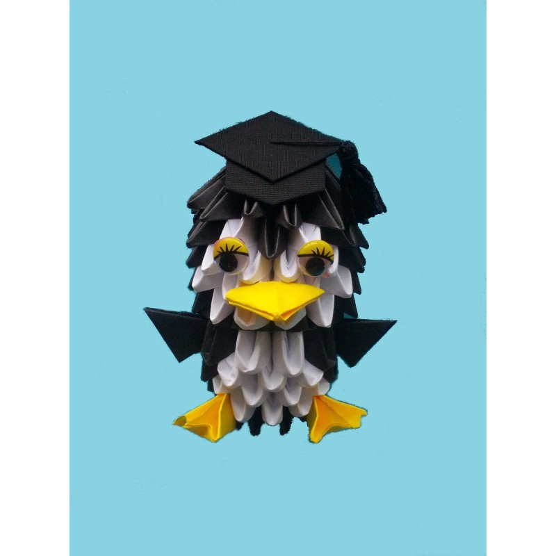 Handmade 3D Origami Penguin Scholars