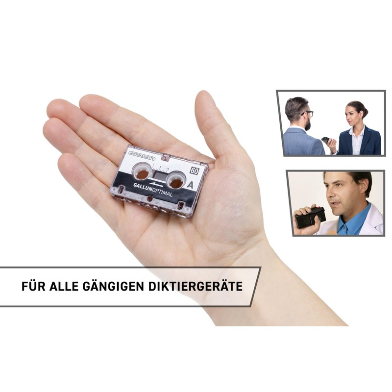 GALLUNOPTIMAL MC60 Microcassette - for Voice Recorders - Pack of