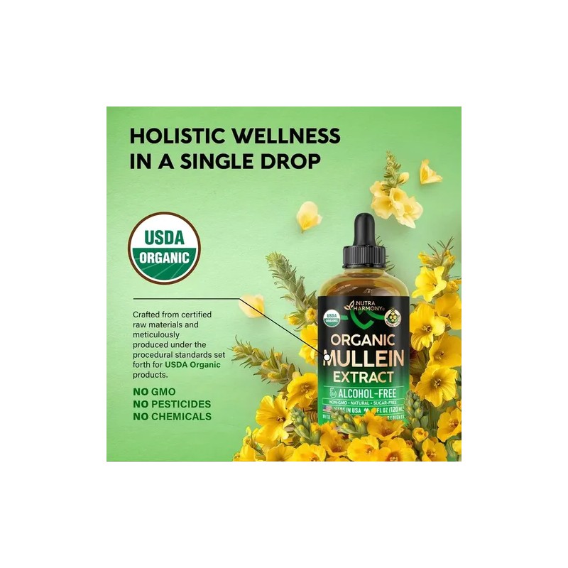 Nutra Harmony Mullein Apoyo Respiratorio Y Pulmones 120ml Sin Sabor