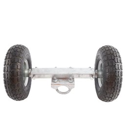 Plum Fittings Chain Link 12" Wide Pneumatic Double Wheel Sliding Gate Roller w/ 10" Wheels (Galvanized Steel)