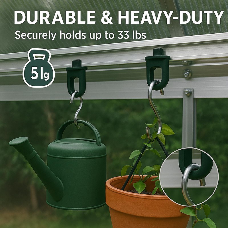 Plant Hook Set for Greenhouse - 50 Running Hooks &