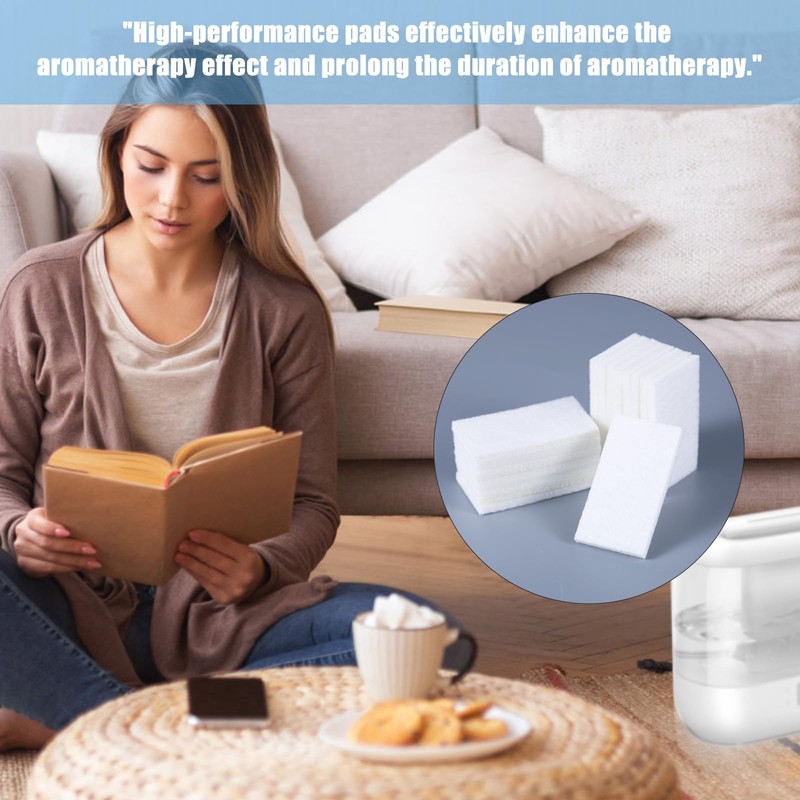BOXOB 48 Packs Humidifier Aroma Refill Pads, Unscented Non-Woven Fabrics