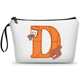 ARIOSEY Basketball Gifts Monogrammed Cosmetic Travel Makeup Bag Basketball Accessories Graduation Birthday Gifts for Girls Coaches Daughters Team Friend Mom Player-D