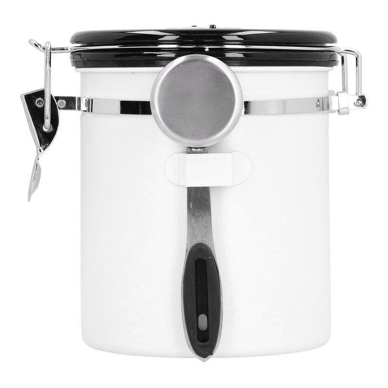 Sealing Container with Spoon Stainless Steel Coffee Beans Canister with