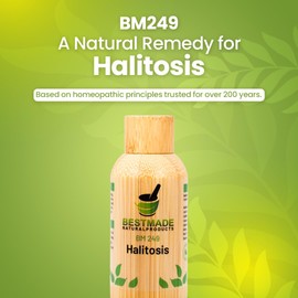 Bestmade Natural Products Halitosis, Natural Remedy for Bad Breath BM249 - Helps Improve Oral Health, Reduce Smelly Breath & Restore Healthy Bacteria in The Mouth, 30 mL Drops