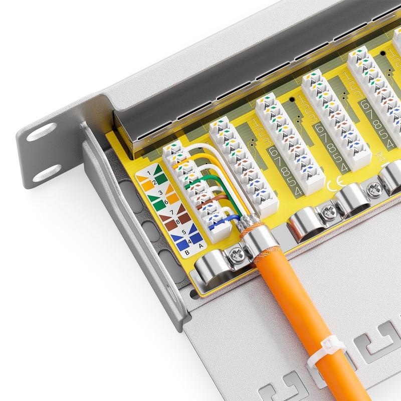 deleyCON CAT 6 Patch Panel Distribution Panel 12 Port -