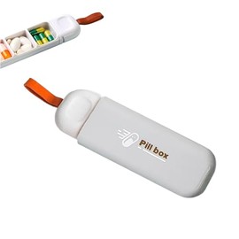 Portabs Pastillero Portátil - Organizador de Medicamentos con 3 Compartimientos - Ideal para Viajes y Uso Diario (Gris)