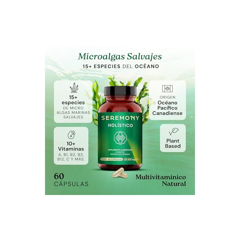 SEREMONY | Multivitamínico Vegano a base de Microalgas Marinas Salvajes