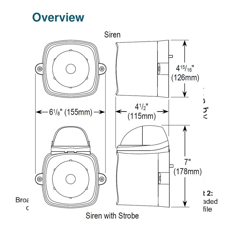 Seco-Larm SH-816S-SMQ/B Enforcer 4-in-1 Multi-Purpose Siren/Strobe, Blue