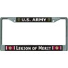 U.S. Army Legion of Merit Chrome License Plate Frame