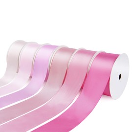 Yardinys Satin Ribbon 1-1/2 Inch Fabric Ribbon, Pink Ribbon Assortment Double Faced Ribbon for Gift Wrapping Flower Bouquet Wedding Party Decoration Hair Bows DIY Crafts- 10 Yards/Roll, Total 60Yds