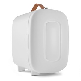 FANSEXPERT Mini Fridge for Bedroom, 4 Liter/6 Cans Skincare Small Refrigerator, AC/DC Portable Mini Cooler & Warmer, Small Fridge for Camping, Dorm, Office, Car (White)