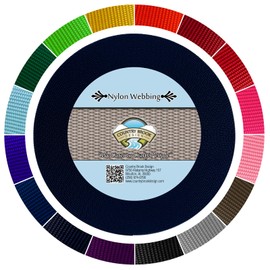 Country Brook Design - 1 1/2 Inch Heavy Duty 100% Real Nylon Webbing - 20+ Vibrant Colors (Navy Blue, 20 Yards)