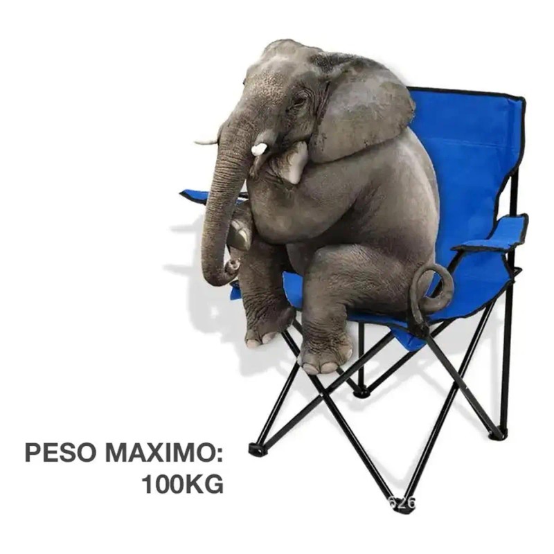 Silla Para Acampar Playa Y Pesca Plegable Portatil Con Funda