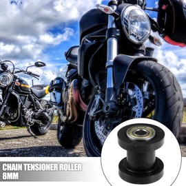 X AUTOHAUX 2 Pcs 8mm Chain Pulley Chain Adjust Tensioner for Motorcycle Black