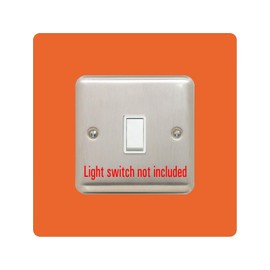 Single Light Switch Surround | Square | Acrylic Back Panel or Finger Plate | Plug, Font Colour:Orange