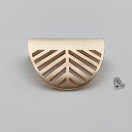 Susenya Bar Cabinet Handles, Finger Pulls,Leaf Door Pull,Zinc Alloy with Screws,Gold Handles for Cabinets,2.36" Length 1.26" Hole Centers,1pcs