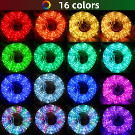 26ft 160LED Waterproof Color Changing Rope Lights,Indoor Outdoor 16 Colors Changing Led Rope Lights with Remote for Outside, Deck, Patio, Pool, Camping, Bedroom, Landscape Lighting Decorations