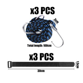 3 Pieces Of Elastic Rope With Hooks, 3 Pieces Of Cable Ties, Elastic Luggage Straps, Luggage Fasteners, Adjustable Elastic Elastic Bands