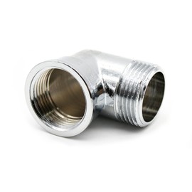 DOJA Barcelona Threaded Fitting 90º Brass Chrome-Plated 3/4 Inch Male Thread Female Thread Angle 90 Degree for Irrigation Systems Elbow for Radiator, Drip, Compressed Air and Compressed Air Pipes