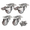 bayite 4 Pack 1" Low Profile Casters Wheels Soft Rubber