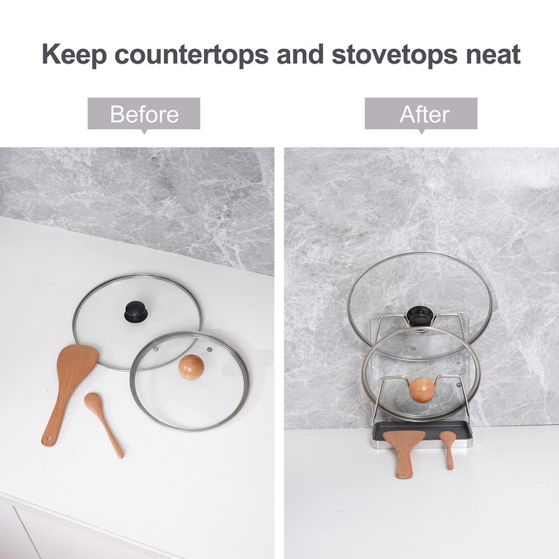XCCK 304 Stainless Steel Pot Lid Holder While Cooking, Kitchen
