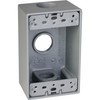 TayMac SB375S Weatherproof Box, 1-Gang, (3) 3/4-Inch Outlets, Gray