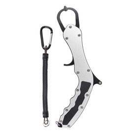 Fish Grip, Gun Type, Long Reach, Fish Catcher, Gun Grip, Aluminum, Alloy, Lightweight, Salt Water Resistant, Rust Resistant, Maximum Load Capacity 110.2 lbs (50 kg), Includes Anti-lost Cord