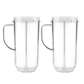 Sduck 2 PCS Tall 22oz Replacement Magic Bullet Blender Cups, 22OZ Blender Cups Jar compatible with 250W Magic Bullet MB1001 Series Juicer Mixer