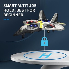 Rc Plane Remote Control Airplane - Foam V17 Jet Fighter Stunt 2.4GHz with 2 Batteries, 360° Drop-Resistant Stunt Spin Remote & Light RC Airplane for Kids Boys Girls