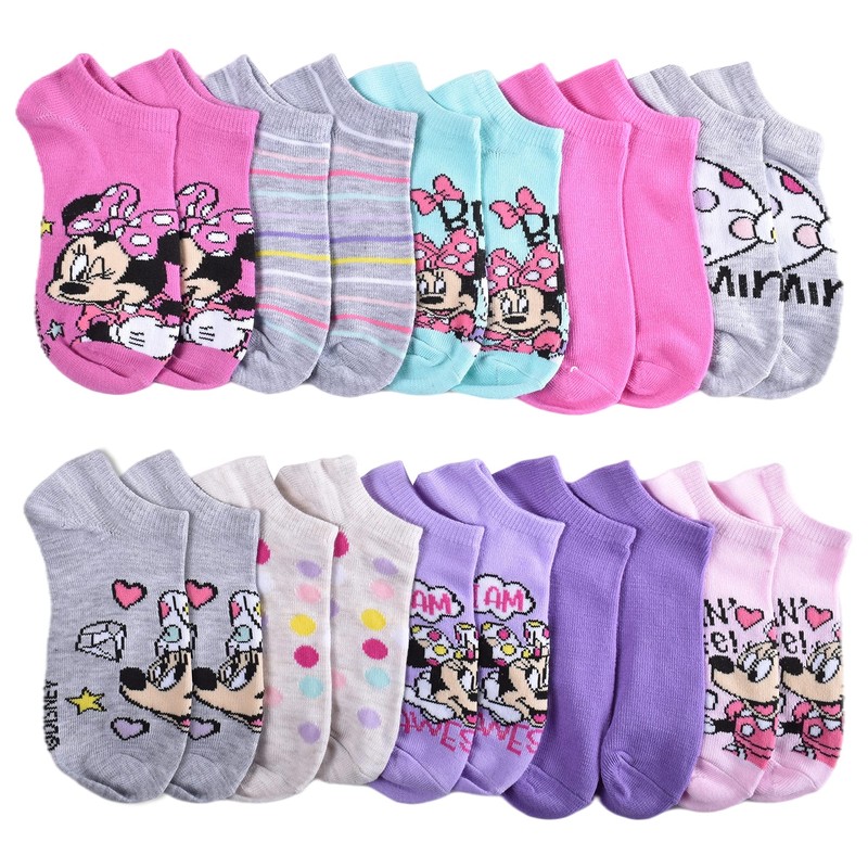 Minnie Mouse Womens No Show Socks, Pink, Small US