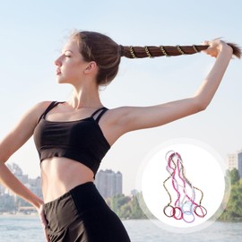 Pahysa 4 Packs 25" Colorful Spiral Hair Ties, Elastic Braided Hair Ties for Long Hair, No Damage Strong Adjustable Sports Ponytail Holders Long Hair Tie for Yoga, Swimming, Bungee and Gym