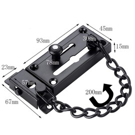 Door Lock Chain, KAIISSA Stainless Steel Anti-Theft Door Bolt Door Chain Slide Bolt Gate Safety Latch Chain Inner Door Lock with Thicker Stainless Steel Chain with Screws, Hotel Family Door or Window