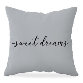 HONLUNG Sweet Dreams Throw Pillow Covers,Bed Decorative Pillows Covers, 24x24 Pillow Cover,Farmhouse Home Decor for Couch Bed Bedroom(Gray)