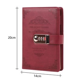 Retro style notebook journal travel diary hard cover diary notebook in a beautiful box with number lock for travel and writing