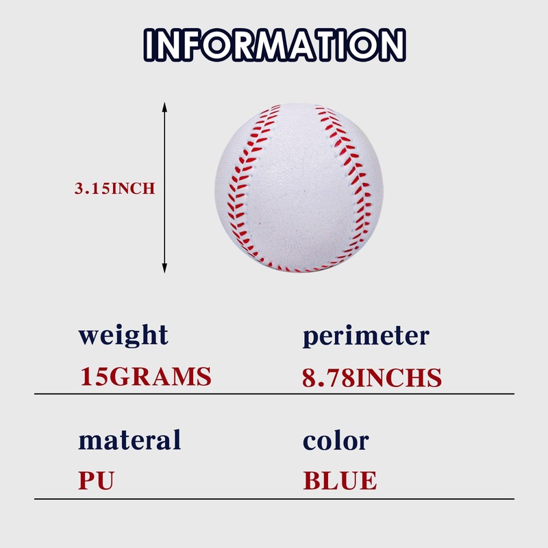 4 Pack Foam Baseballs, 9 Inch Soft Baseballs Training Pitch