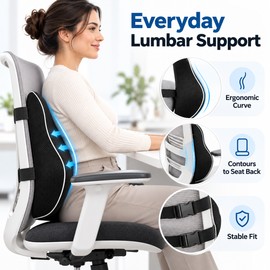 Lumbar Support Cushion for Car & Office – Rebound Back Rest Pad for Driver Seats & Office Chairs