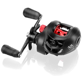 SANLIKE Bait Reel, Bi-Axis Reel, Sea Reel, Super Strong Magnetic Brake, Aluminum Spool, Gear Ratio, 6.3:1, Drag Force, 17.6 lbs (8 kg), Bass Fishing, Lightweight, Handle, For Both Saltwater Fishing
