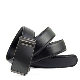 Glamexx24 Men's Automatic Buckle Belt: Wide 35 mm, Length 115 cm - 170 cm, Business Belt for Men with Ratchet, Adjustable Size, Black, Buckle Model 32 + Black, Gürtelgröße 135 cm