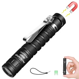 JECKLAMP AAA Battery EDC Flashlight, 550 High Lumens Magnetic Flashlight with Clip, 4 Modes Mini Flashlight, Pocket Flashlight for Working, Camping（Battery Included）