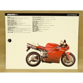 Vintage NOS New Ducati 916 Superbike Motorcycle Factory Spec Sheet Brochure