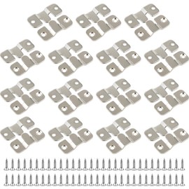 30Pcs Flush Mount Bracket, Interlocking Photo Frame Hook, Stainless Steel Heavy Duty Picture Hangers with 60Pcs Screws, Z Clip Bracket Wall Mount Hardware for Display Art Gallery